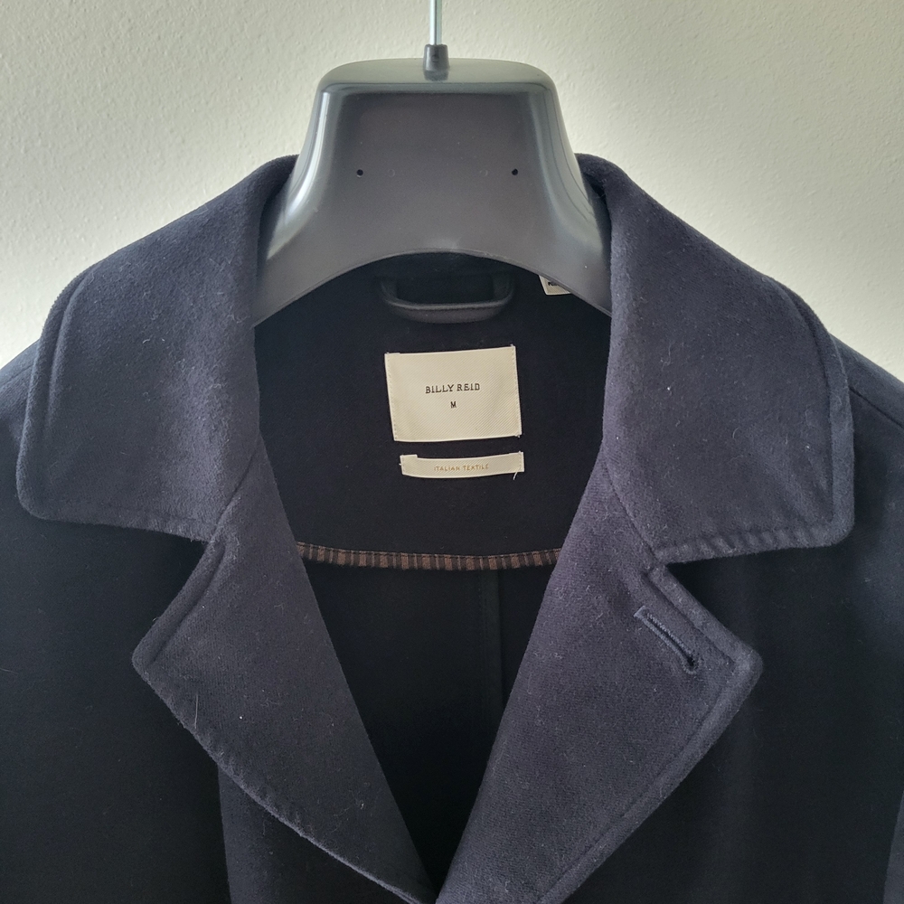 Billy Reid Velvet Men's Navy Night Blue Pea Coat. Perfect For The Holidays - Picture 3 of 10